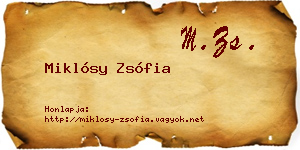 Miklósy Zsófia névjegykártya